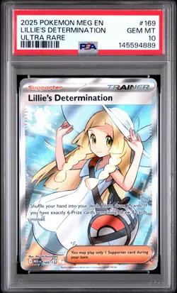 2025 POKEMON MEG EN-MEGA EVOLUTION ULTRA RARE #169 LILLIE'S DETERMINATION PSA 10 - Image 1