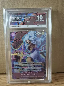 2025 One Piece 2nd Anniversary Set Monkey D Luffy #OP05-119 SEC Ace 10 Graded - Image 1