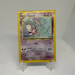 Vintage Espeon Holo Foil Pokemon Card Neo Discovery #1 WOTC Authentic 2001 - Image 1