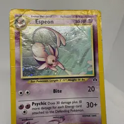 Vintage Espeon Holo Foil Pokemon Card Neo Discovery #1 WOTC Authentic 2001 - Image 2