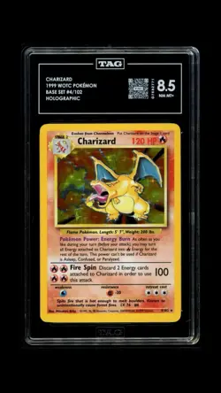 1999 Pokemon TCG Charizard Base Set Holo Rare 4/102 TAG 8.5 - Image 1