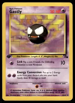 1999 Classic - Fossil First 1st Edition UNplayed Gastly #33 - Image 1