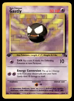 1999 Classic - Fossil First 1st Edition UNplayed Gastly #33 - Image 1
