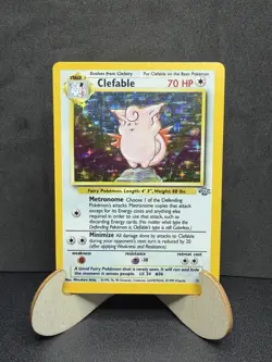 Pokemon Clefable 01/64 Jungle Holo Rare 70HP English Unlimited 1999 - Image 1