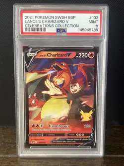 Pokemon TCG Lance's Charizard v SWSH133 Celebrations Black Star Promo Holo PSA 9 - Image 1
