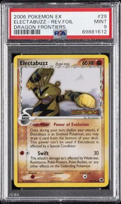 2006 POKEMON EX DRAGON FRONTIERS #29 ELECTABUZZ-REVERSE FOIL PSA 9 - Image 1