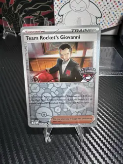 Team Rocket's Giovanni 174/182 - STAFF Stamped Regional Promo Pokemon - Image 1