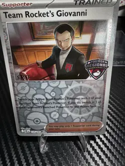 Team Rocket's Giovanni 174/182 - STAFF Stamped Regional Promo Pokemon - Image 4