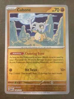 Cubone 104/165 Sv: Scarlet & Violet 151 Reverse Holo Pokemon TCG NM - Image 1