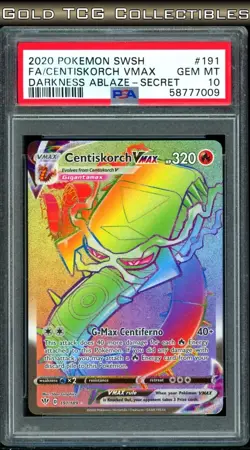 PSA 10 ⭐ Pokemon Centiskorch VMAX 191 Darkness Ablaze Rainbow Full Art Graded - Image 1