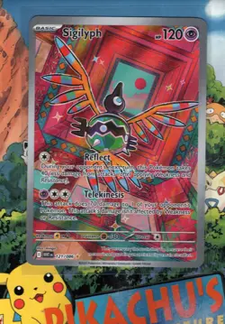 Pokemon TCG Sigilyph 121/086 Sv: White Flare Holo Illustration Rare NM/M - Image 1