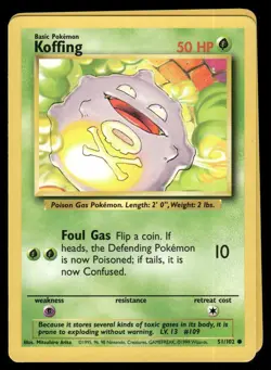 1999 Pokemon Classic - Base Set Koffing VTG UNplayed Basic/Common #51 WOTC TGC - Image 1