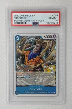 2023 ONE PIECE EN CROCODILE TOURNAMENT PACK VOL. 5 #003 PSA 10 GEM MINT - Image 1