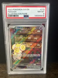 2023 Pokemon TCG Fidough S&V Holo Illustration Card 213/198 PSA 8 - Image 1