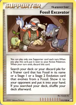 Fossil Excavator 111/123 Mysterious Treasures Pokemon Card TCG - Image 1