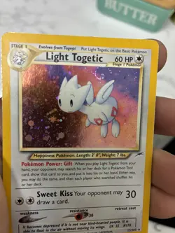 Pokemon TCG Light Togetic Neo Destiny Holo Card 15/105 PLAYED swirl - Image 3
