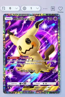 Pokemon TCG Pocket - Mimikyu Ex - 2⭐ Card - English - Fast Delivery - Image 1