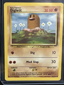 Diglett 47/102 Base Set WOTC Pokemon Card - Image 1