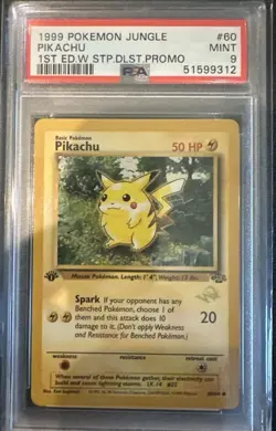 Pokemon TCG Pikachu Wizards of the Coast Stamped Promo 60 PSA 9 - Image 1