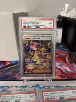 2025 POKEMON MEG SPECIAL ILLUSTRATION RARE #183 ACEROLA'S MISCHIEF PSA 9 - Image 1