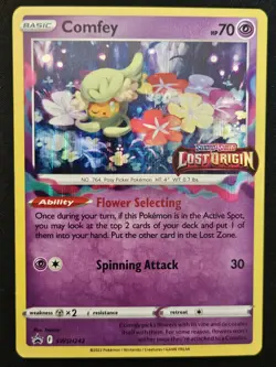 Comfey SWSH242 Black Star Promos Lost Origin Stamped Prerelease Holo Pokemon NM - Image 1