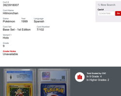Hitmonchan Pokemon 1999 Spanish Base Set 1st Edition 7/102 Holo CGC 9 MINT - Image 3