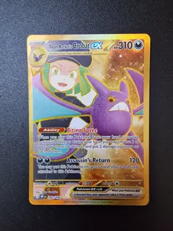 Pokemon TCG Team Rocket's Crobat EX 242/182 Destined Rivals Gold Hyper Rare Card - Image 1