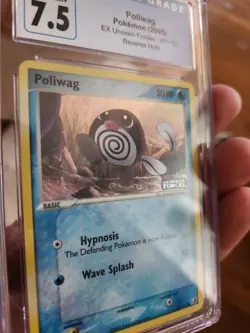 Pokemon Poliwag Stamped Reverse Foil EX Unseen Forces 67/115 CGC 7.5 PSA - Image 1