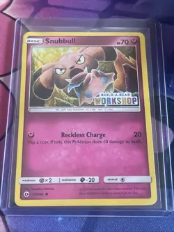 Pokemon Snubbull 90/149 Sun & Moon Build-A-Bear Workshop Stamped Heavily Played - Image 1