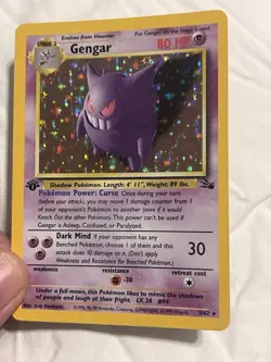 Pokemon TCG Gengar Fossil Set Holographic 5/62 Rare WOTC 1999 LP+/NM Vintage - Image 3