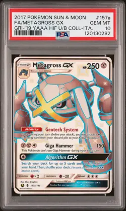Pokemon Metagross GX 157A/145 Shiny Full Alternate Art Holo PSA 10 - Image 1