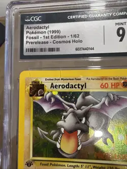 Pokemon Aerodactyl Prerelease 01/62 WOTC Promo Holo 1st Edition Cosmos CGC 9 MT - Image 2