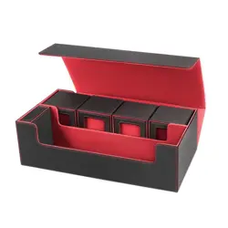 PU Leather Trading Card Storage Box - Holds 600+ MTG, Commander Decks, Magnetic - Image 3