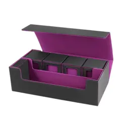 PU Leather Trading Card Storage Box - Holds 600+ MTG, Commander Decks, Magnetic - Image 4