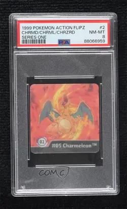 Charmander Charmeleon Charizard Artbox Pokemon Action Flipz Series 1 PSA 8 1999 - Image 1
