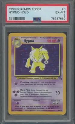 Pokemon TCG Hypno 8/62 Fossil Holo Rare PSA 6 - Image 1