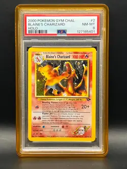 2000 Pokemon Gym Challenge- Blaine's Charizard 2/132 Holo Rare- PSA 8 - Image 1