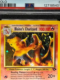 2000 Pokemon Gym Challenge- Blaine's Charizard 2/132 Holo Rare- PSA 8 - Image 4
