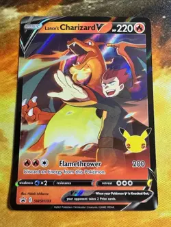 Pokemon TCG Lance's Charizard v SWSH133 Promo Card Near Mint Condition - Image 1