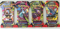 Pokemon TCG - PHANTASMAL FLAMES - Sleeved Booster Pack COMPLETE ART SET - 4Packs - Image 1