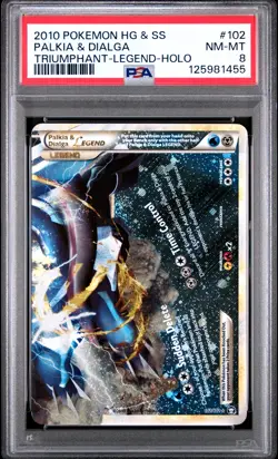 2010 POKEMON HEARTGOLD & SOULSILVER TRIUMPHANT PALKIA & DIALGA LEGEND-HOLO PSA 8 - Image 1
