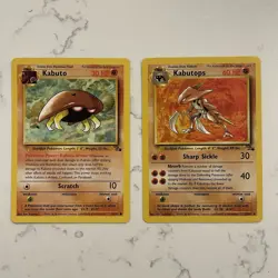 Pokemon TCG Kabuto & Kabutops Fossil 1999 Collector’s Cards Uncommon - Image 1