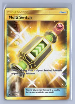 Pokemon Card Sun & Moon Burning Shadows 164/147 Gold Secret Rare Multi Switch - Image 1