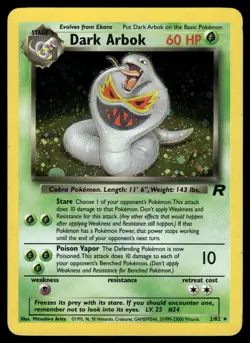 Dark Arbok 2/82 Holo Rare Team Rocket Pokemon Lightly Played - Image 1