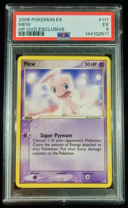 2006 Pokemon Mew Ex HP DVD Exclusive 111/110 PSA 5 - Image 1