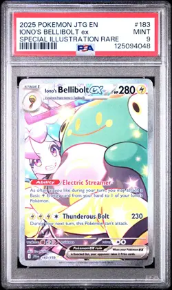 2025 POKEMON JTG EN-JOURNEY TOGETHER #183 IONO'S BELLIBOLT EX PSA 9 - Image 1
