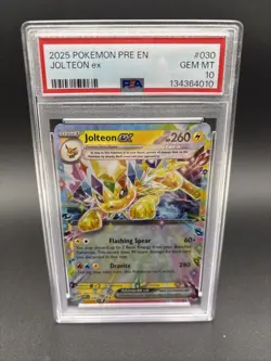 Jolteon Ex PSA 10 30/131 Prismatic Evolutions 2025 Pokemon 30 MINT GEM English - Image 1