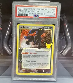 Umbreon Gold Star Pokemon Celebrations Classic Collection PSA 10 Gem Mint - Image 1