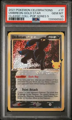 Umbreon Gold Star Pokemon Celebrations Classic Collection PSA 10 Gem Mint - Image 4