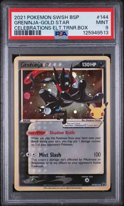 Greninja-Gold Star Pokemon Swsh Black Star Promo 144 NM PSA 9 - Image 1
